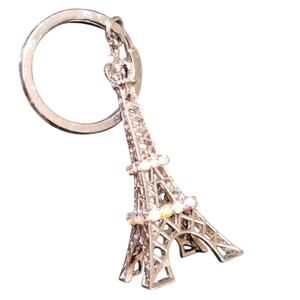 Eiffel Tower French Key Chain Diamonds Bag Charm  France Travel Memorabilia Glam